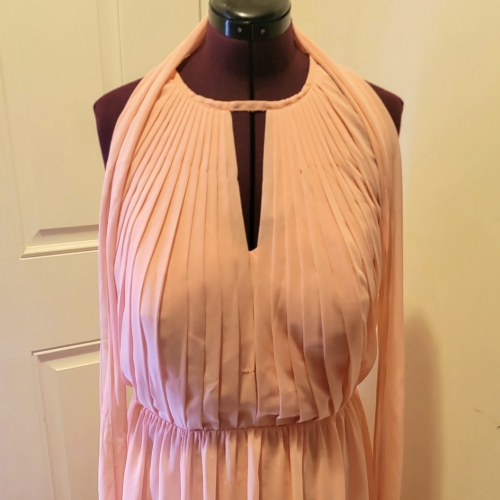 Beautiful Full Length Plus Sized Gown - Salmon Pink